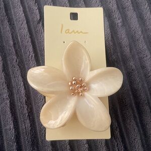 Cream Yellow Flower Hair Clip